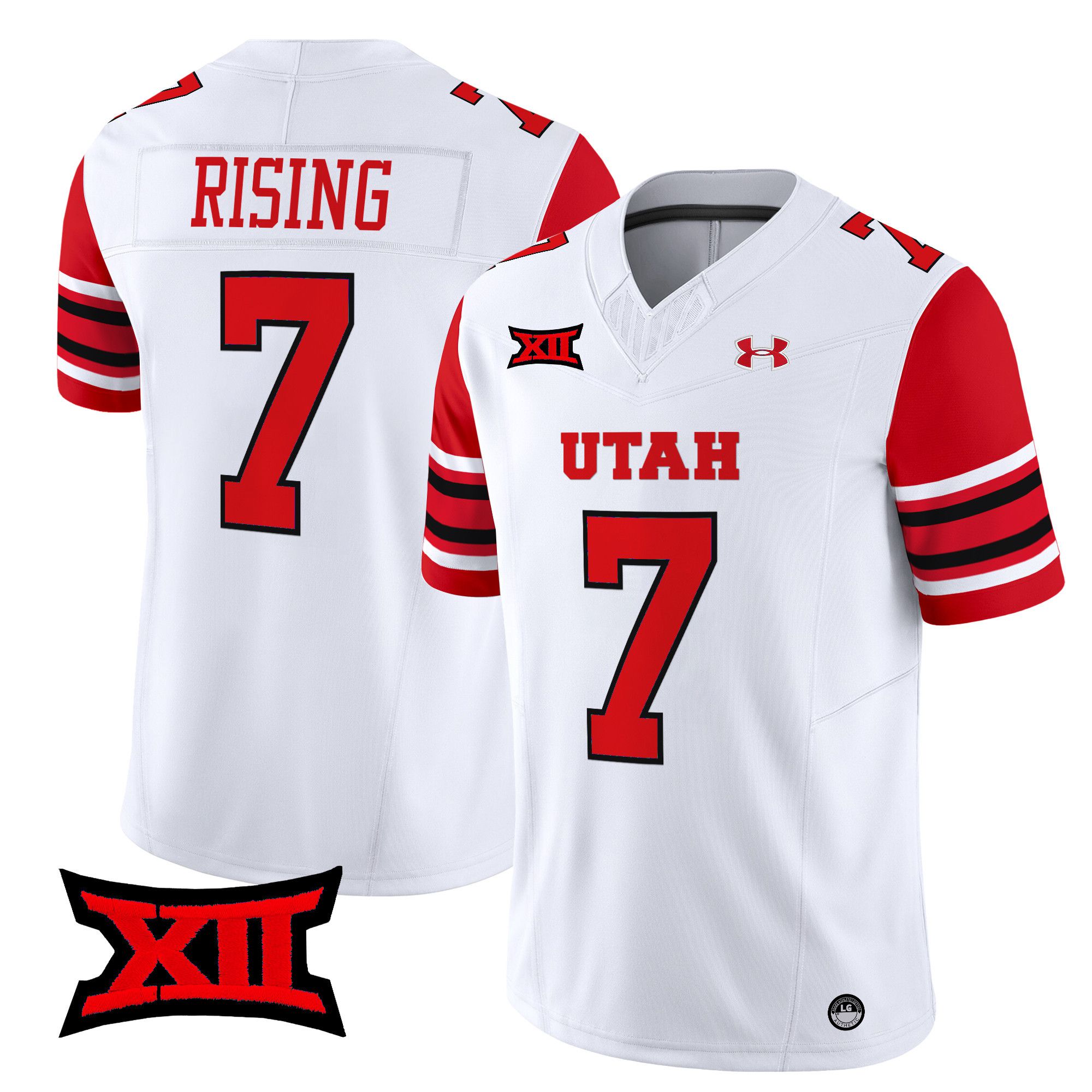 Men Utah Utes #7 Rising White 2024 Vapor Limited NCAA Jersey->more ncaa teams->NCAA Jersey